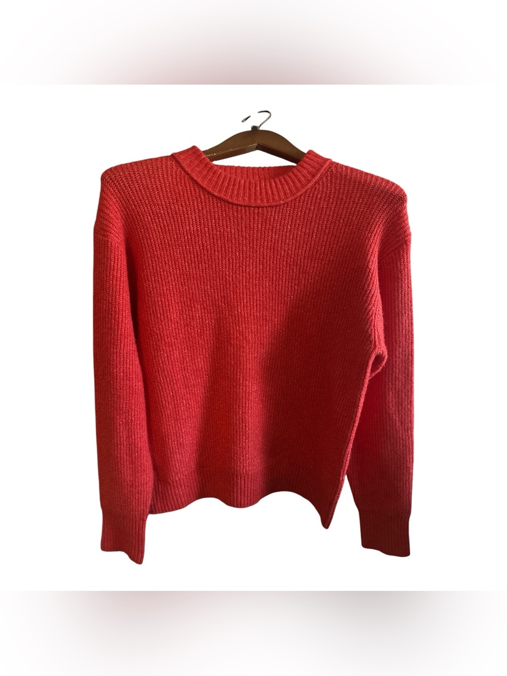 American Eagle Outfitters Red Coral Ribbed Crewneck Cozy Gently Used Sweater XS